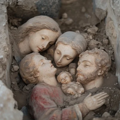 Buried Nativity Scene