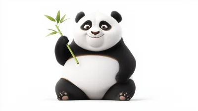 Chubby Panda with Bamboo