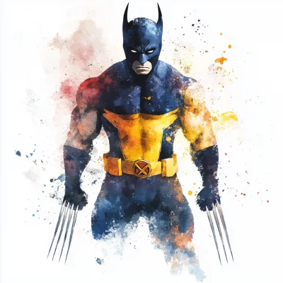 Watercolor Wolverine Art