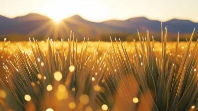 Golden Cosmic Yucca Field