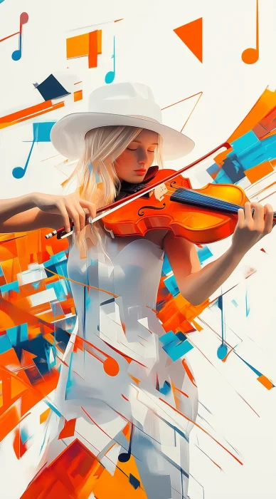 Blond Girl Playing Violin