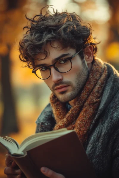 Handsome Man Reading