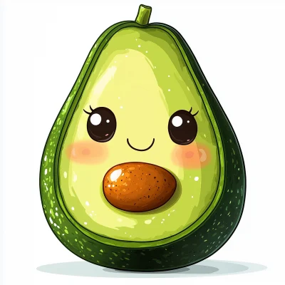 Kawaii Avocado Postcard