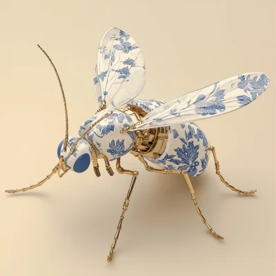 Mechanical Mosquito on Porcelain