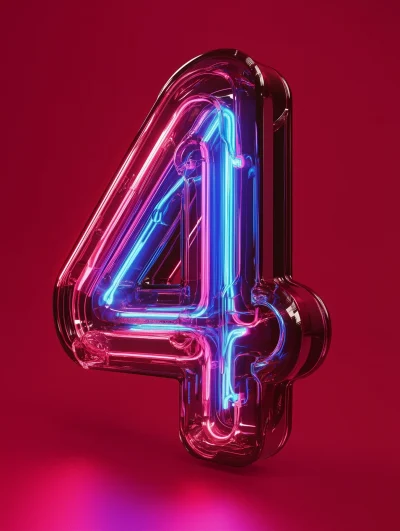 Neon Number Four