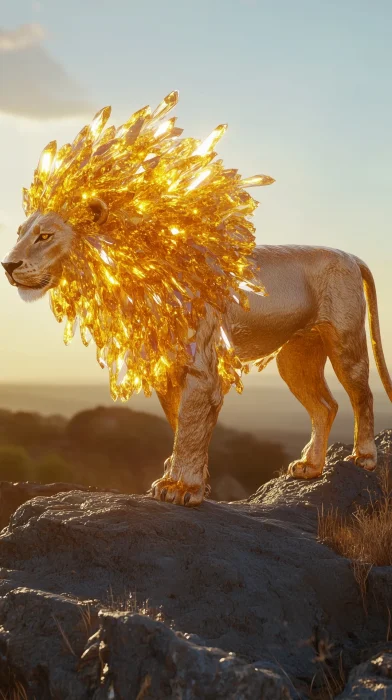 Majestic Crystal Lion