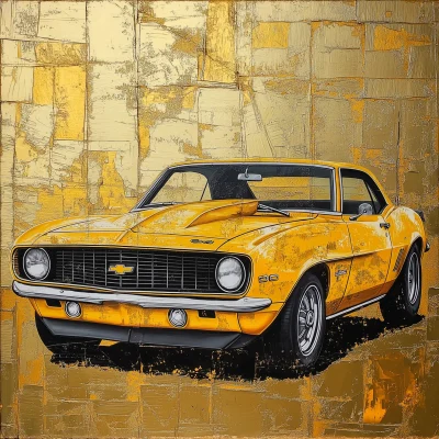 Textured Yellow Chevrolet Camaro