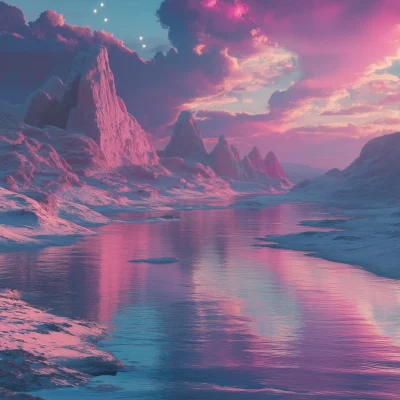 Nostalgic Synthwave Landscape