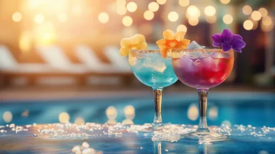 Colorful Cocktails by the Pool