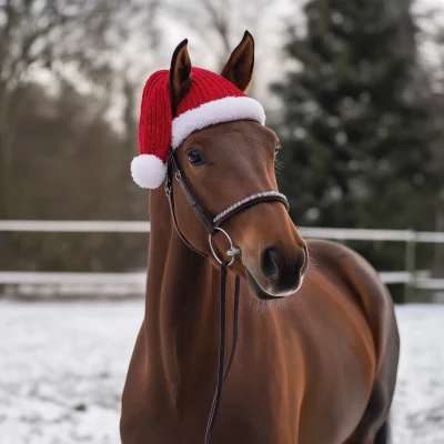 Sport Horse in Christmas Outfit