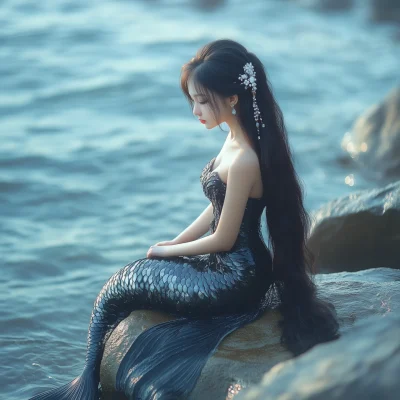 Beautiful Mermaid by the Beach