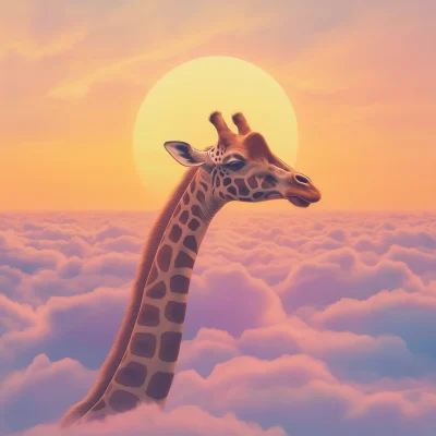 French Giraffe in the Clouds