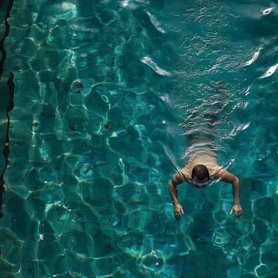 Male Swimmer Underwater