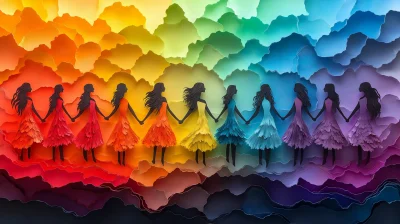 Rainbow Paper Cut Women