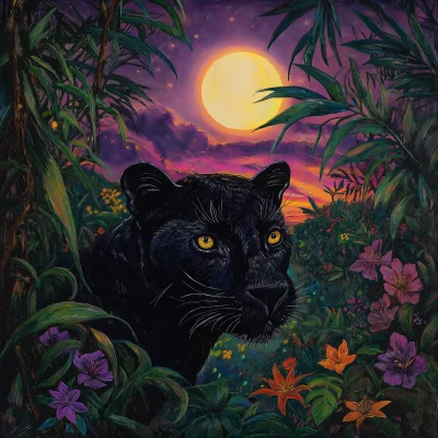 Black Panther in Amazon Jungle