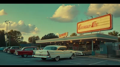 1950s Drive-In Diner Scene