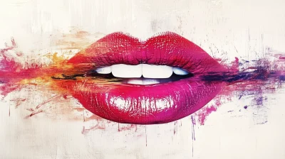 Artistic Lipstick Strokes