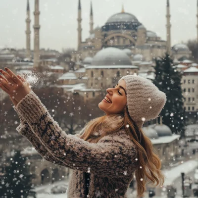 Snowfall in Istanbul