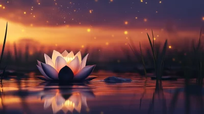 Luminous Lotus at Twilight