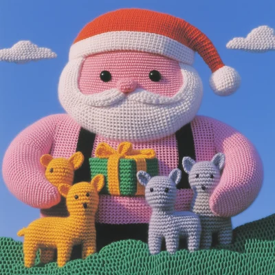 Cute knitted Santa Claus