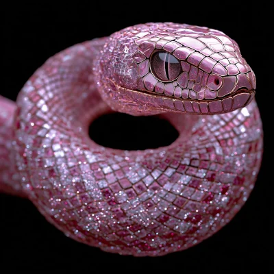 Elegant Pink Glitter Snake