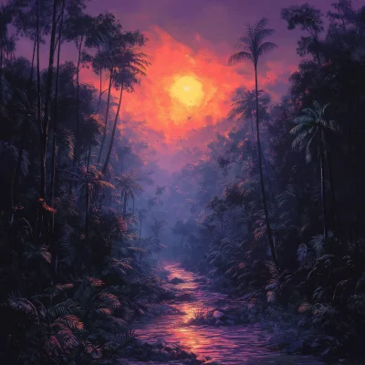 Sunset in the Jungle