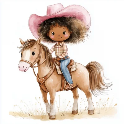 Little Cowgirl and Her Horse