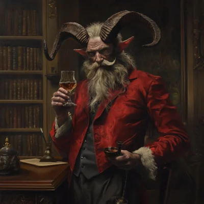 Krampus in a Classic Den