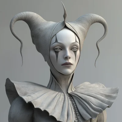 Surreal Female Jester Portrait