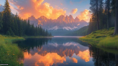 Serene Mountain Sunset