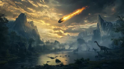 Meteorite Over Prehistoric Valley