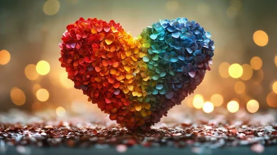 Rainbow Heart Bouquet