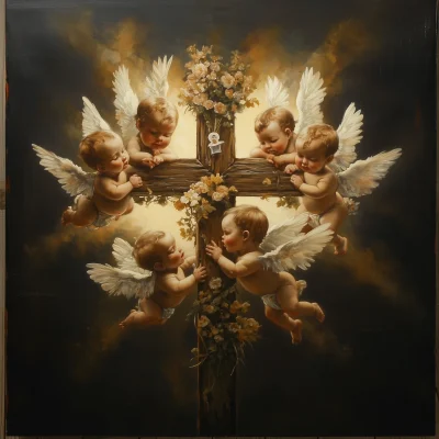 Angelic Babies on Cross