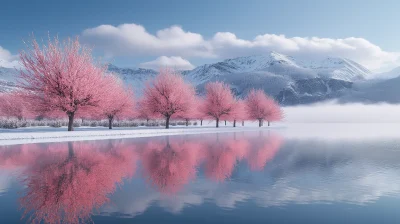 Blossoms on a Frozen Lake