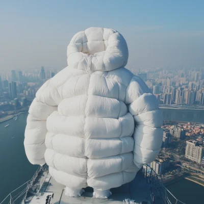 Down Jacket at Guangzhou Tower