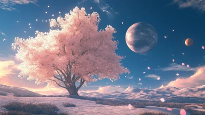 Cherry Blossoms and Celestial Bodies