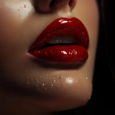 Glossy Red Lips