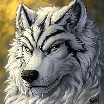 Majestic White Wolf Portrait