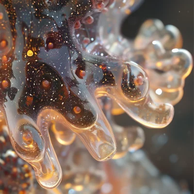 Close-up of Alien Translucent Microbes