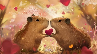 Cute Capybaras in Love