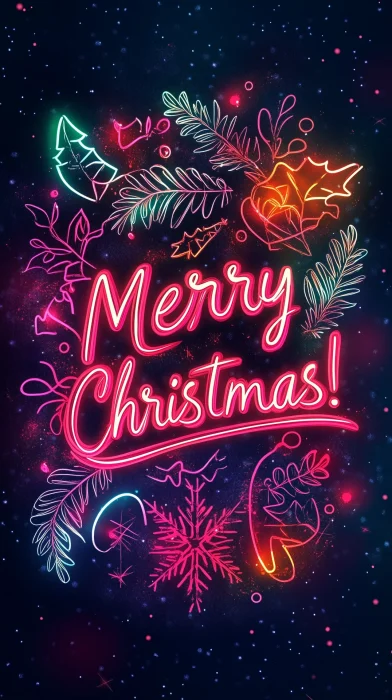 Merry Christmas Neon Art