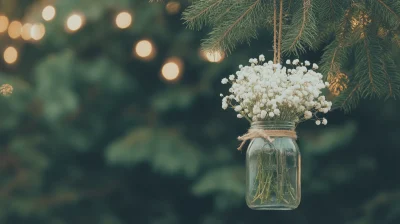 Hanging Mason Jar Flowers