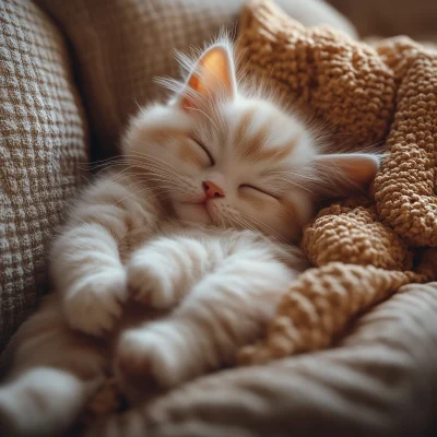 Cozy Sleeping Kitten