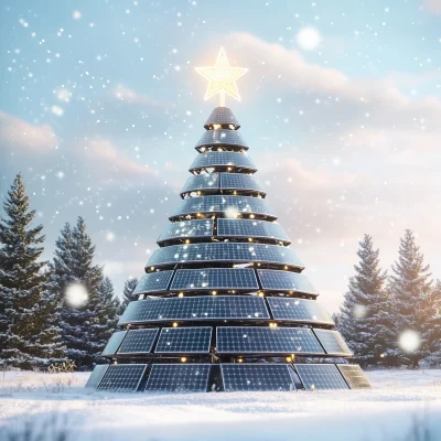 Solar Panel Christmas Tree