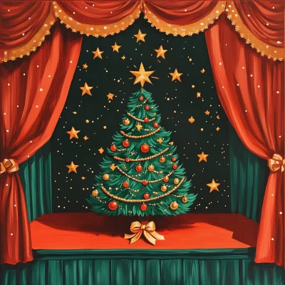 Christmas Tree Stage Illustration