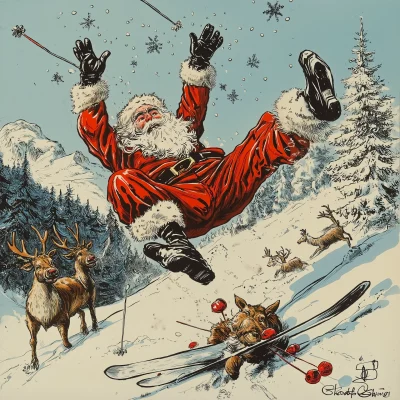 Santa Claus’s Skiing Mishap