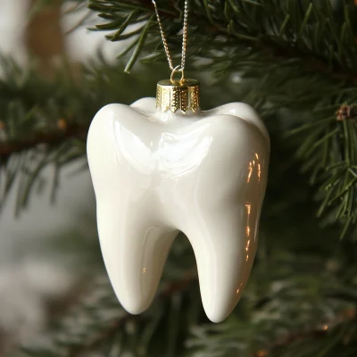 Tooth-Shaped Christmas Ornament