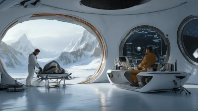 Futuristic Lab in Mountains