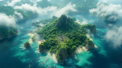 Ominous Island with Ninja Headquarters