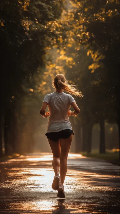 Young Woman Running in the Park